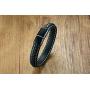 MPRAINBOW Custom Personalized Stainless Steel Message Date Oath Leather Cuff Bracelet for Men Birthday Gift for Men