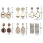 Dofash 12Pairs Stud Drop Dangle Earrings Set with Gift Box & Earring Stand - Pearl Earrings+Tassel Earrings+Dangle Earrings+Ball Earrings+Crystal Rhinestone Earrings for Womens Fashion Jewelry