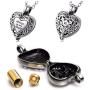 VCOOTS Cremation Jewelry for Ashes Pendant Always in My Heart Urn Necklace for Women/Men Stainless Steel Memorial Keepsake Jewelry- Free Fill Kits