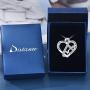 Distance Butterfly Necklace for Women 925 Sterling Silver Forever Heart Necklace Pendant Jewelry Gifts for Girls Women Birthday Christmas