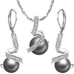 Yoursfs 18KGP Necklace Clip on Silver Earrings Vintage Knot Jewelry Set