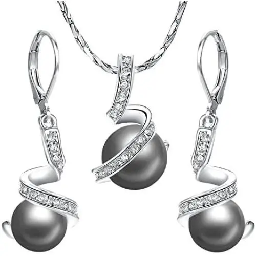 Yoursfs 18KGP Necklace Clip on Silver Earrings Vintage Knot Jewelry Set Yoursfs 18KGP Necklace Clip on Silver Earrings Vintage Knot Jewelry Set