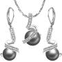 Yoursfs 18KGP Necklace Clip on Silver Earrings Vintage Knot Jewelry Set