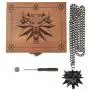 JINX The Witcher 3 Necklace with White Wolf Medallion + LED Eyes + Wooden Case