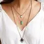 Peony.T Layered Necklace Boho Jewelry Set Turquoise Black Gem Pendant Long Chain Neckalce Gold Tone Peony.T Layered Necklace Boho Jewelry Set Turquoise Black Gem Pendant Long Chain Neckalce Gold Tone