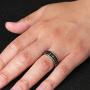 HZMAN 8mm Moon Star Sun Statement Ring Stainless Steel Boho Jewelry for Women Men