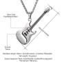 U7 Men Women Guitar Pick Necklace with Adjustable Chain Stainless Steel Music Note/Guitar/Headphone Jewelry Personalized Pendant Gift, with Custom Engrave Service