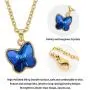 nichowy 2PCS Dainty Crystal Pendant Necklace with Birthstone Crystal 18K Gold/Silver Tone Necklace for Women Girls Jewelry Memorial Gifts for Valentines Day/Anniversary Day