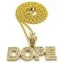 CBC Crown Stones Filled Hip Hop Words ASAP/DOPE Pendant in 24'' Cuban or Rope Chain Necklaces in Gold Tone