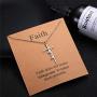 Jewenova 4Pcs Faith Cross Necklace for Women Blessed Hope Grace Pendant Necklaces Religious Jewelry Christian Cross Necklace Set Inspirational Faith Gifts for Women with Meaning Card