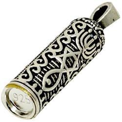 Silver 925 Grafted in Messianic Blessed Mezuzah Pendant and Chain Messiah Symbols from Israel