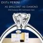 EVITA PERONI 925 Sterling Silver Open Ring Moissanite Simulted Diamond Wedding Gift for Women EVITA PERONI 925 Sterling Silver Open Ring Moissanite Simulted Diamond Wedding Gift for Women