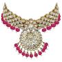 I Jewels Traditional Gold Plated Kundan Pearl Wedding Choker Necklace Set Earrings & Maang Tikka for Women (IJ325)