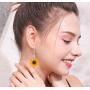 Picano 8 Pieces Sunflower Pendant Necklace Sunflower Drop Earrings Sunflower Hair Clip Sunflower Boho Headband Wreath for Women Jewelry Accessories