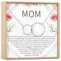 Mom Gift Necklace: Mother Necklace, Mothers Day Gift Necklace, Mother Daughter, 2 Interlocking Circles (silver-plated-brass, NA) Mom Gift Necklace: Mother Necklace, Mothers Day Gift Necklace, Mother Daughter, 2 Interlocking Circles (silver-plated-brass, NA)