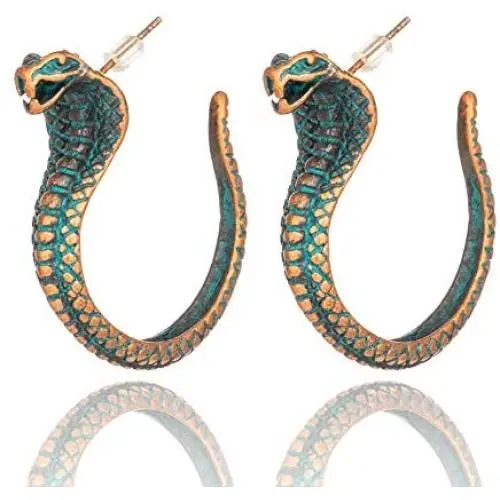 Boho Ethnic Cobra Snake Dangle Drop Earrings for Women Party Aniaml Earrings Hanging Hook Jewelry