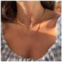 TseanYi Punk Snake Chain Necklace Choker Gold Layered Herringbone Collar Necklace Chain Vintage Chain Neck Jewelry for Women and Girls