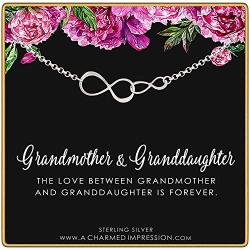 Grandmother Granddaughter Bracelet • Handmade Sterling Silver Bracelet • Two Connected Infinity Bracelet • 2 Infinity • Eternity Circles • Gifts for Grandma Adult Granddaughter • Meaningful Jewelry