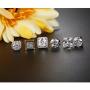 Jstyle Halo Cubic Zirconia Stud Earrings for Women Clear CZ Round Square Stud Earrings Set Ear Jewelry