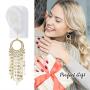Bohemian Boho Tassel Dangle Drop Earrings for Women – Lightweight Filigree Gypsy Coin Chandelier Disc Charm Hoops – included Gift Box
