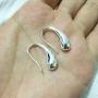 MA&SN 4 Pieces Jewelry Set S925 Sterling Silver Water Drop Shape Earrings Bangle Necklace Ring Women Girl Gift