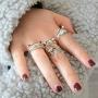 EXGOX Silver Frog Open Rings for Women Vintage Cute Animal Finger Ring Silver Fashion Party Jewelry Gifts