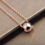 S.Leaf Sterling Silver Necklace Dainty Solid Bead Necklace Gold Necklaces for Women