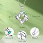 Personalized Necklace for Mother with 1-6 Name Custom Baby Feet Pendant Necklace for Mom with Simulated Birthstone Family Jewelry for Mom
