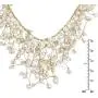 AeraVida Waterfall of Cultured Freshwater White Pearl-Fashion Crystal on Gold Silk Thread Collar Necklace