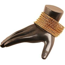 Touchstone ''Golden Bangle Collection Indian Bollywood Clear Rhinestone Beautiful Wire Wrapped Combination Jewelry Bangle Bracelets Set of 13. in Antique Gold Tone. for Women