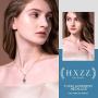 HXZZ Fine Jewelry Natural Gemstone Women Gifts 925 Sterling Silver Swiss Blue Topaz Pendant Necklace