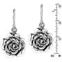 Sweet Blooming Rose .925 Sterling Silver Dangle Earrings