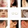 EACHLP Unisex 18K Real Gold Plating Surgical Steel Sleeper Tiny Hoop Earrings,Nose Ring Septum Ring Helix Ring Daith Ring Lip Ring Nipple Ring Snug Ring Rook Ring Body Piercing Jewelry