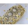 Alilang Womens Antique Golden Tone Purple Victorian Cameo Lady Bangle Bracelet