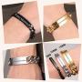 ChainsHouse Custom ID Bracelet for Men Women Stainless Steel Cuban Curb Link Chain Personalized Engrave Bar Bracelet Bangle, 7MM/10MM/15MM Width, 7.5/8.3/9.1 Inch Length, Send Gift Box