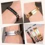 ChainsHouse Custom ID Bracelet for Men Women Stainless Steel Cuban Curb Link Chain Personalized Engrave Bar Bracelet Bangle, 7MM/10MM/15MM Width, 7.5/8.3/9.1 Inch Length, Send Gift Box