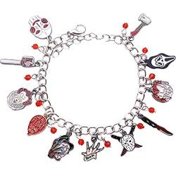 Horror Scary Theme it Freddy Chucky Scream Saw Jason Comics Movie Cartoon Logo Series Charm Bracelet