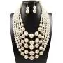Yuhuan Women Elegant Pearl Jewelry Set Bead Cluster Collar Bib Choker Necklace and Earrings(Ivory) Yuhuan Women Elegant Pearl Jewelry Set Bead Cluster Collar Bib Choker Necklace and Earrings(Ivory)