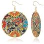 Allzedream Earrings Dangle Gold Lightweight Round Oversize Disc Drop Multicolor