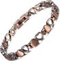 RainSo Womens Heart Design Pure Copper Health Magnetic Therapy Bracelets Pain Relief for Arthritis Adjustable with Gift Box