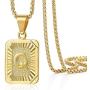 Trendsmax Initial A-Z Letter Pendant Necklace Mens Womens Capital Letter Yellow Gold Plated Stainless Steel Box Chain 22inch