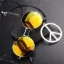 BOMAIL Hippie Dressing Accessory Set Hippie Glasses and Peace Sign Pendant Necklace for Women Men BOMAIL Hippie Dressing Accessory Set Hippie Glasses and Peace Sign Pendant Necklace for Women Men