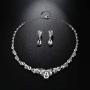 mecresh Clustered Crystal Rhinestone Flower Bridal Necklace Teardrop Dangle Earrings Jewelry Sets for Women Gift
