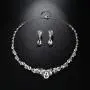 mecresh Clustered Crystal Rhinestone Flower Bridal Necklace Teardrop Dangle Earrings Jewelry Sets for Women Gift mecresh Clustered Crystal Rhinestone Flower Bridal Necklace Teardrop Dangle Earrings Jewelry Sets for Women Gift