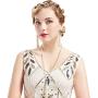 BABEYOND 1920s Bridal Pearl Tassel Necklace Earrings Set 20s Vintage Wedding Jewelry Set Gatsby Imitation Pearl Necklace Pearl Tassel Earrings Set