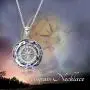 AOBOCO Compass Necklace Sterling Silver Circle Pendant Necklace with Color-changed Crystal, Birthday Graduation Jewelry Gift for Women Men Girls AOBOCO Compass Necklace Sterling Silver Circle Pendant Necklace with Color-changed Crystal, Birthday Graduation Jewelry Gift for Women Men Girls