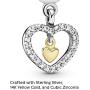 Pandora Jewelry Forever In My Heart Cubic Zirconia Charm in Sterling Silver and 14K Yellow Gold