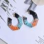 Rattan Dangle Drop Earrings for Women Handmade Girls Boho Woven Wicker Braid Drop Dangle Earring Fashion Jewelry Lightweight Statement Earrings