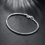 Bracelets Bangle, 3MM Snake Chain Round Charm Women Bracelet Minimalist Bangle Party Jewelry Gift - Silver Bracelets Bangle, 3MM Snake Chain Round Charm Women Bracelet Minimalist Bangle Party Jewelry Gift - Silver