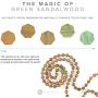 Modern ŌM 108 Premium 8mm Mala Meditation Beads | Unisex Rainbow Mala Necklace Quartz Pendant, Green Sandalwood, Genuine Gemstones Yoga Jewelry